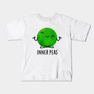 Inner Peas Cute Meditating Pea Pun Kids T-Shirt